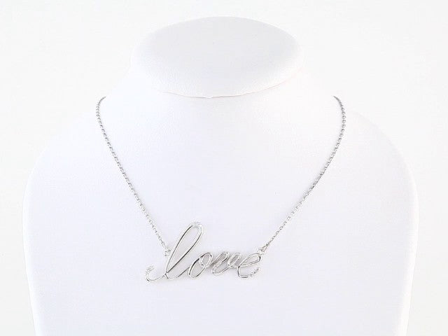 Sterling Silver .08 CTW Natural Diamond "Love" 18" Necklace