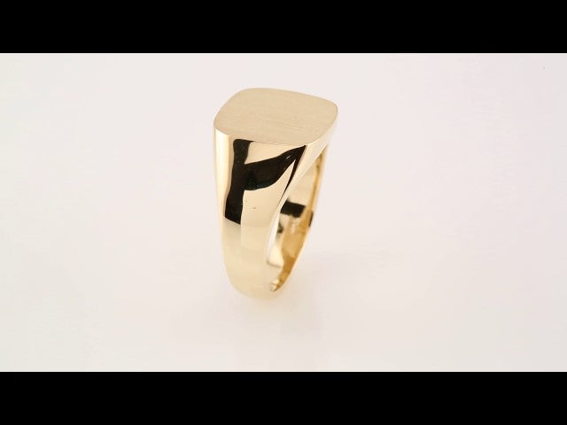 10K Yellow Square Signet Ring