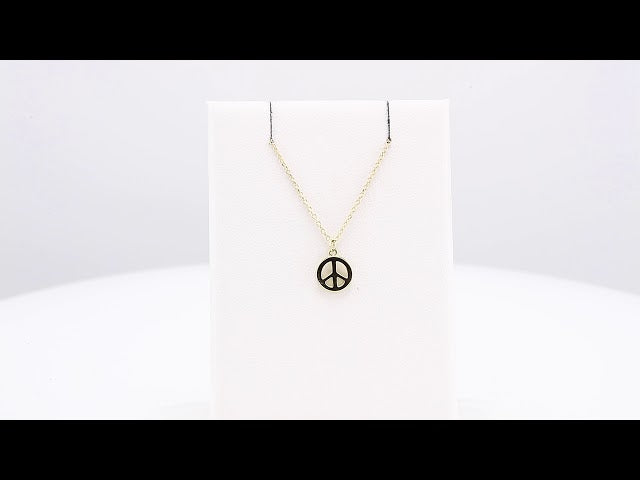 14K Yellow Peace Symbol 16-18" Necklace