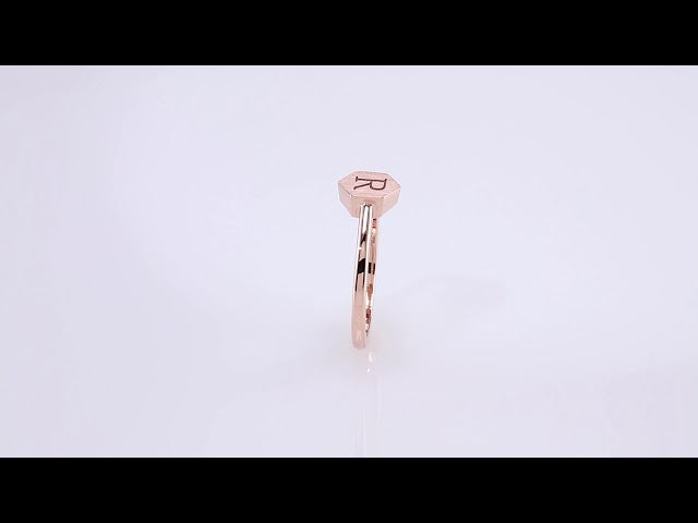 14K Rose 9.5x8 mm Geometric Signet Ring