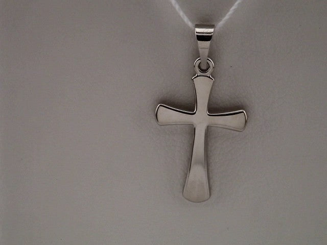 14K White Gold Cross Pendant