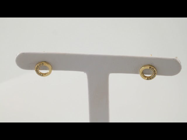 14K Yellow Gold .07 CTW Natural Diamond Circle Earrings