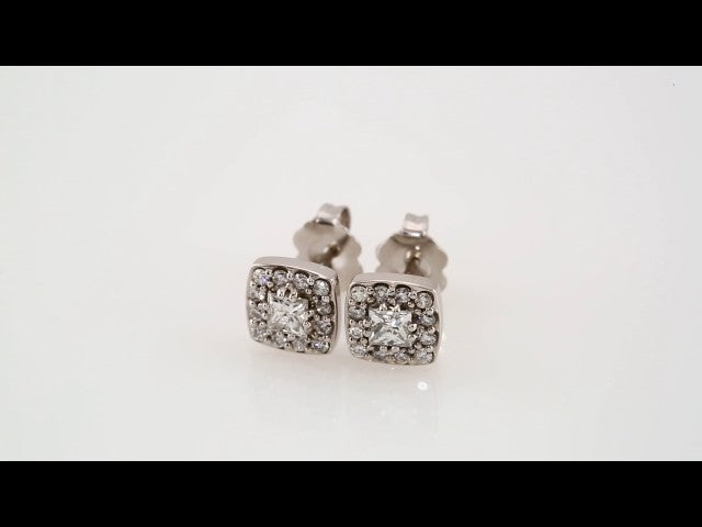 14K White Gold 1/2 CTW Natural Diamond Earrings