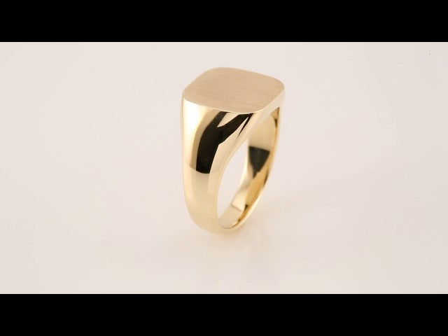 14K Yellow Gold 14 mm Signet Ring