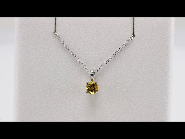 14K Yellow Gold 5 mm Natural Citrine 16-18" Necklace