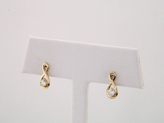 14K Yellow Gold 1/5 CTW Natural Diamond Infinity-Inspired Earrings