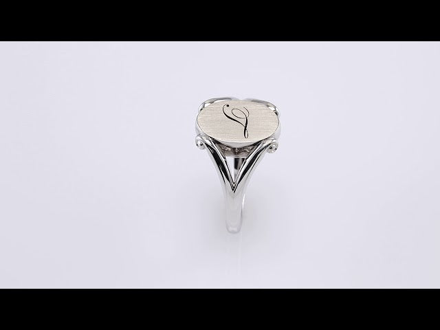 Sterling Silver 13.2x8.6 mm Oval Signet Ring