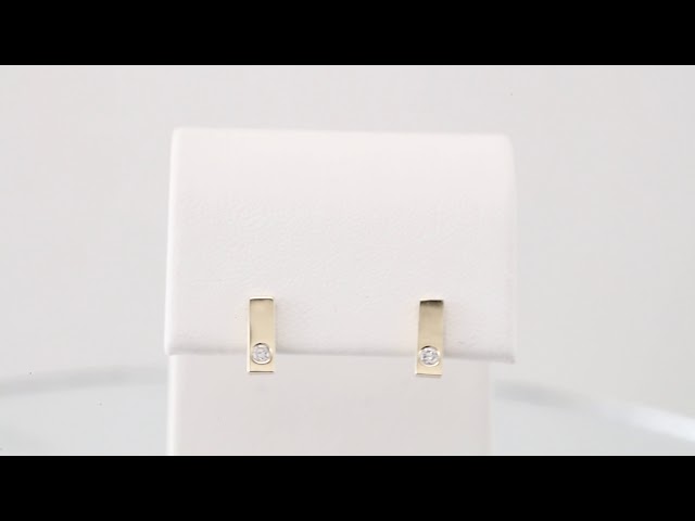 14K Yellow Gold .06 CTW Natural Diamond Bar Earrings