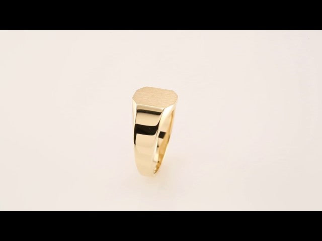 14K Yellow Gold 9x7 mm Octagon Signet Ring