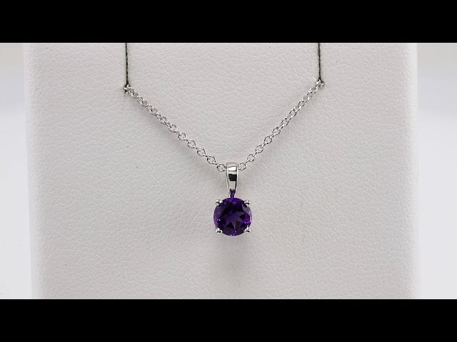 Sterling Silver 3 mm Imitation Amethyst 16-18" Necklace