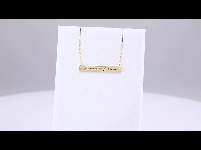 14K Yellow Gold Family is Forever Bar 16" Necklace