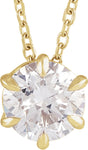 14K Yellow 1 CT Lab-Grown Diamond Solitaire 16-18" Necklace