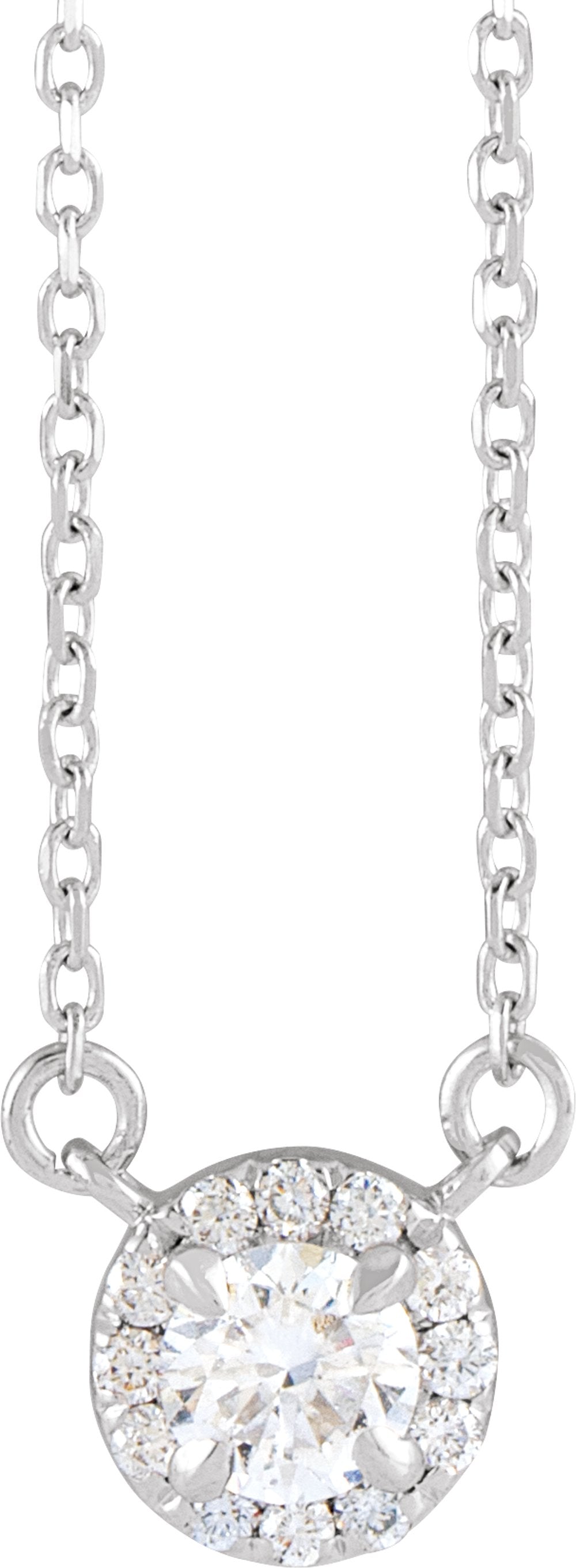 14K White Gold 1/3 CTW Lab-Grown Diamond French-Set 16-18" Necklace