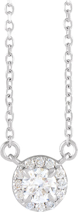 14K White Gold 1/3 CTW Lab-Grown Diamond French-Set 16-18" Necklace