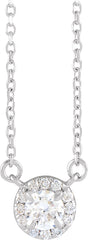 14K White Gold 1/3 CTW Lab-Grown Diamond French-Set 16-18" Necklace