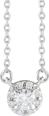 14K White Gold 1/5 CTW Lab-Grown Diamond French-Set 16-18" Necklace