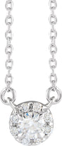 14K White Gold 1/5 CTW Lab-Grown Diamond French-Set 16-18" Necklace