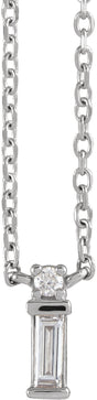 14K White Gold .07 CTW Natural Diamond Bar 18" Necklace