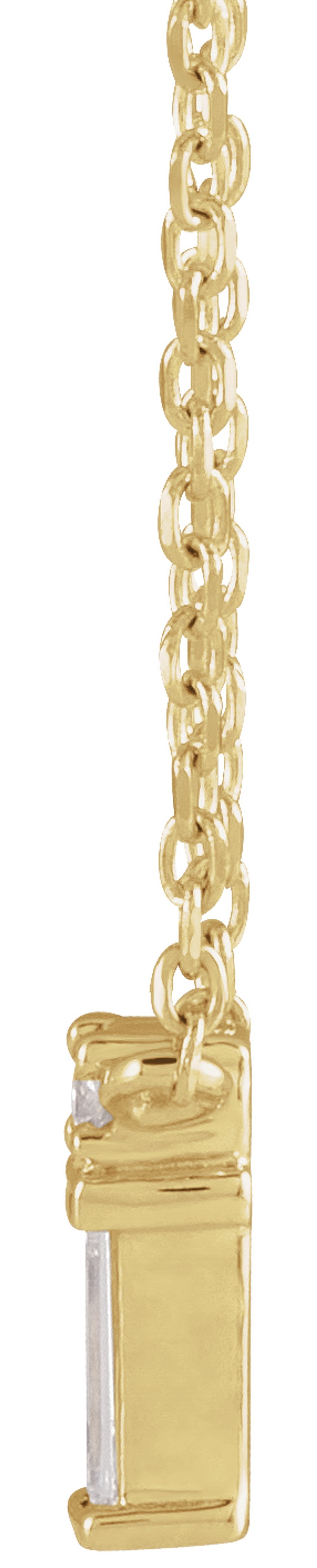 14K Yellow .07 CTW Natural Diamond Bar 18" Necklace