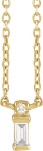 14K Yellow .05 CTW Natural Diamond Bar 18" Necklace