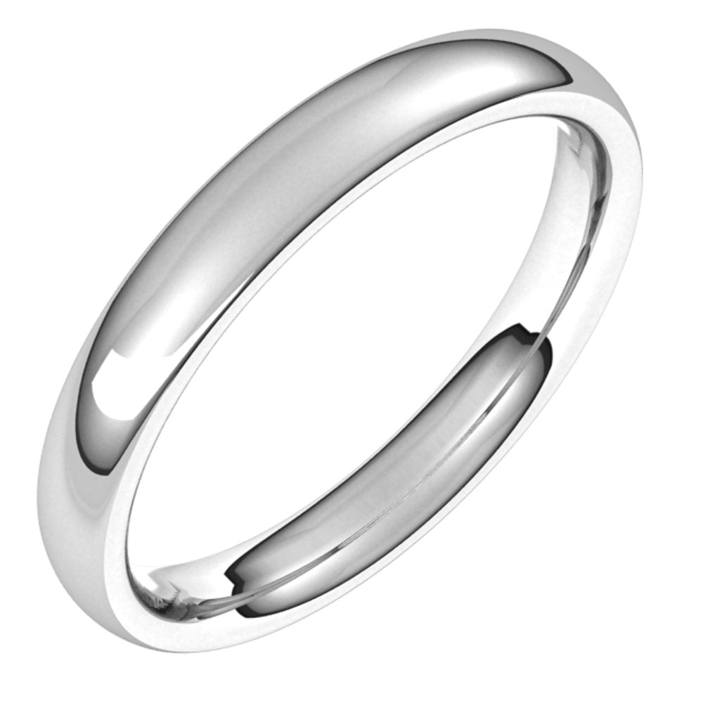 Platinum 3 mm Comfort-Fit European-Style Band Size 7