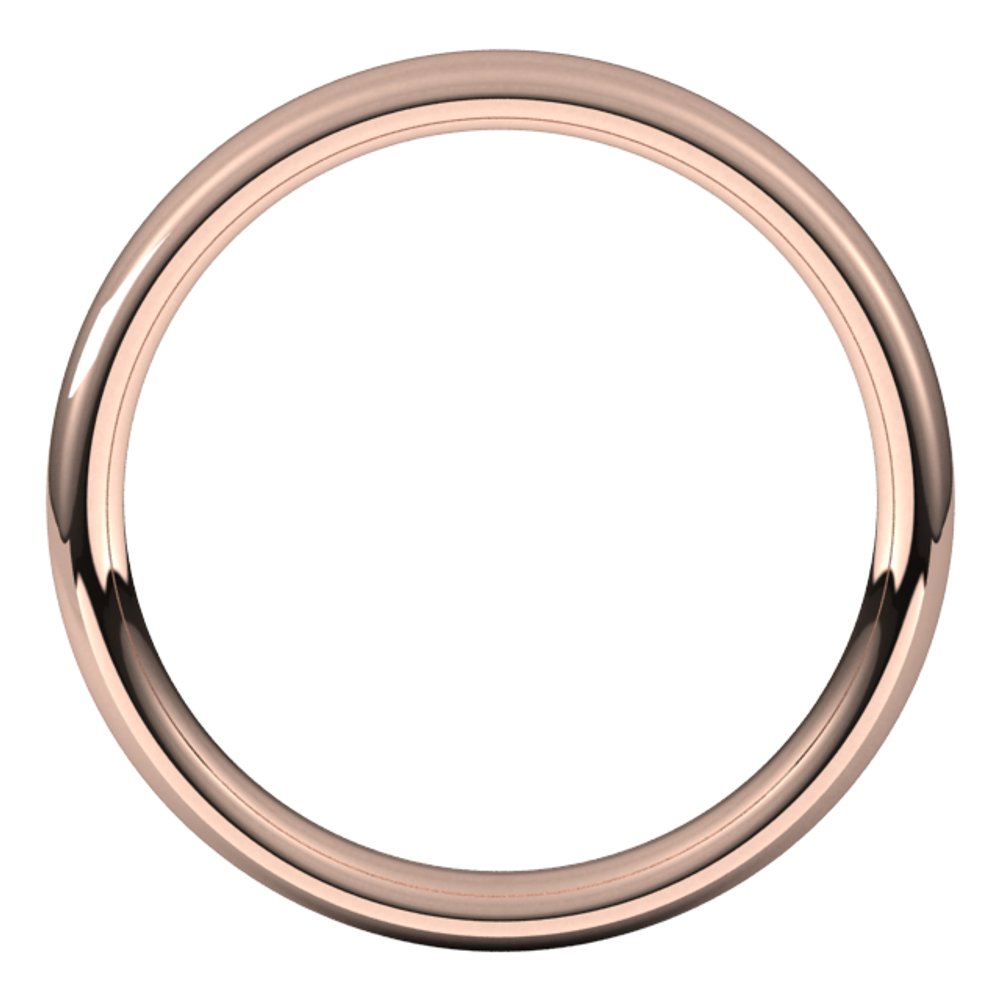 14K Rose 3 mm Comfort-Fit Standard Weight European-Style Band