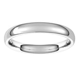 Platinum 3 mm Comfort-Fit European-Style Band Size 7