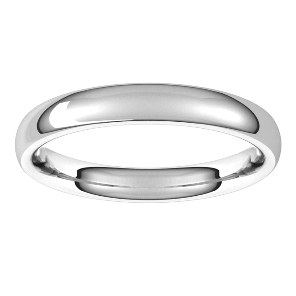 18K White 3 mm Comfort-Fit Standard Weight European-Style Band Size 4