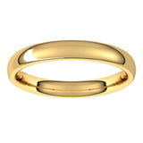 14K Yellow 3 mm Comfort-Fit European-Style Band Size 7