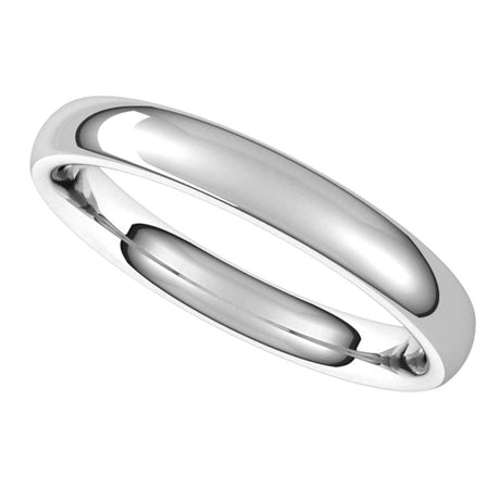 14K White 3 mm Comfort-Fit Standard Weight European-Style Band