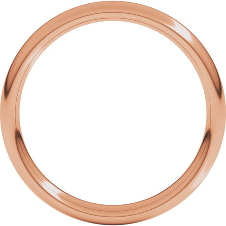 14K Rose Gold 3 mm Comfort-Fit European-Style Band Size 9