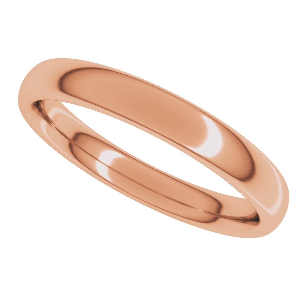 14K Rose 3 mm Comfort-Fit Standard Weight European-Style Band