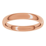 14K Rose 3 mm Comfort-Fit Standard Weight European-Style Band