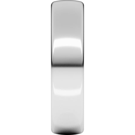 10K White Gold 5 mm Comfort-Fit European-Style Band Size 6.5