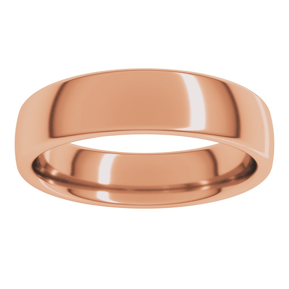 18K Rose Gold 5 mm Comfort-Fit European-Style Band Size 6