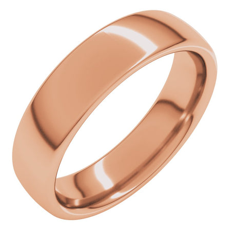 14K Rose 5 mm Comfort-Fit Standard Weight European-Style Band Size 7.5