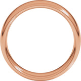 14K Rose 6 mm Comfort-Fit Standard Weight European-Style Band Size 7.5