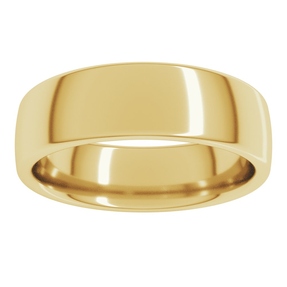 10K Yellow Gold 6 mm Comfort-Fit European-Style Band Size 6.5