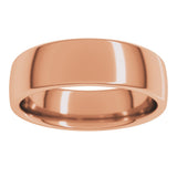 14K Rose 6 mm Comfort-Fit European-Style Band Size 10