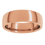 14K Rose 6 mm Comfort-Fit European-Style Band Size 9