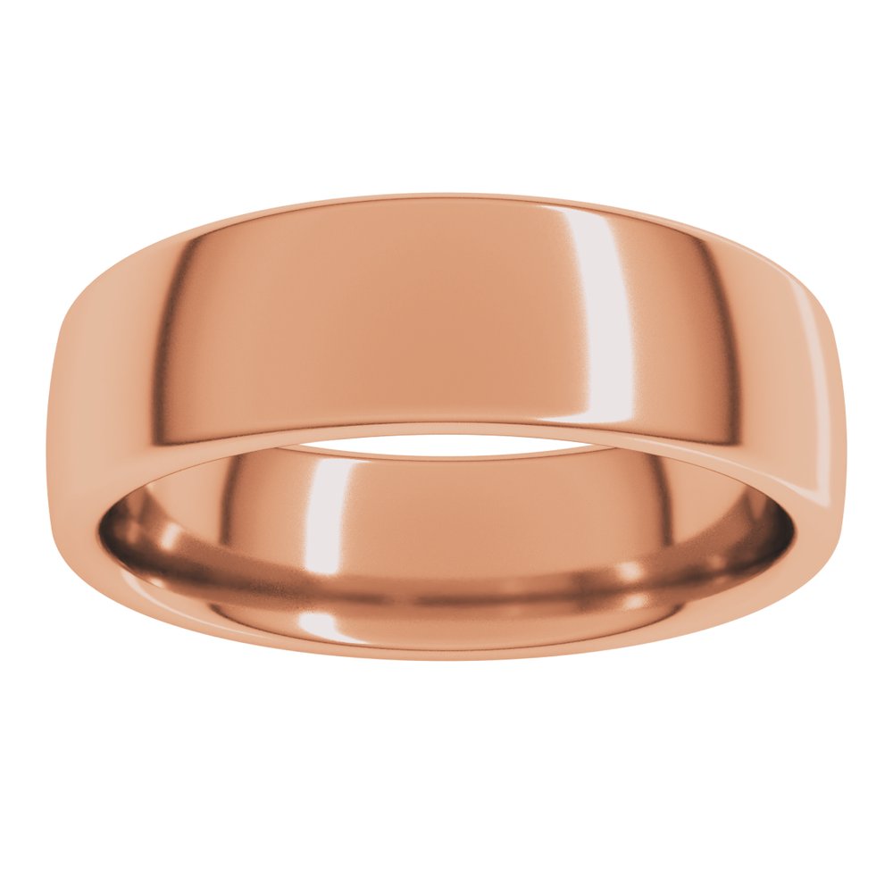 14K Rose 6 mm Comfort-Fit Standard Weight European-Style Band Size 7.5