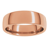 14K Rose 6 mm Comfort-Fit Standard Weight European-Style Band Size 7.5