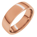 14K Rose 6 mm Comfort-Fit European-Style Band Size 10