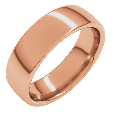 14K Rose 6 mm Comfort-Fit Standard Weight European-Style Band Size 9.5