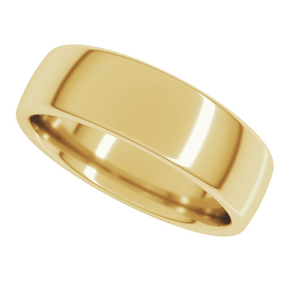 10K Yellow Gold 6 mm Comfort-Fit European-Style Band Size 6.5