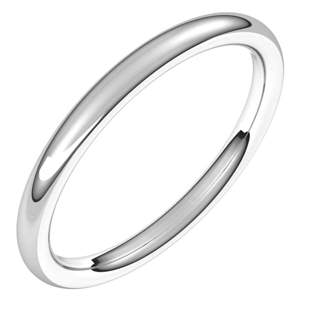 14K White 2 mm Comfort-Fit European-Style Band Size 7