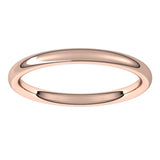 14K Rose Gold 2 mm Comfort-Fit European-Style Band Size 7.5