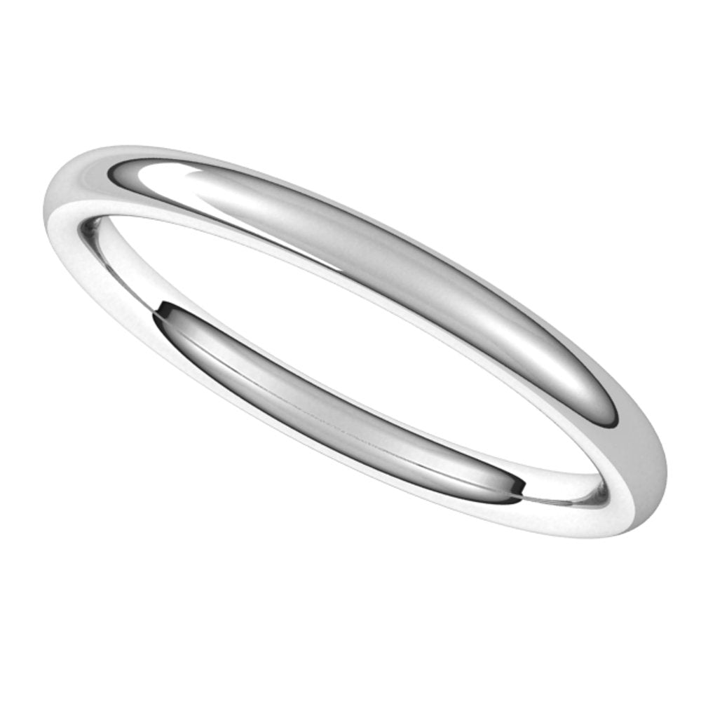 14K White 2 mm Comfort-Fit European-Style Band Size 7