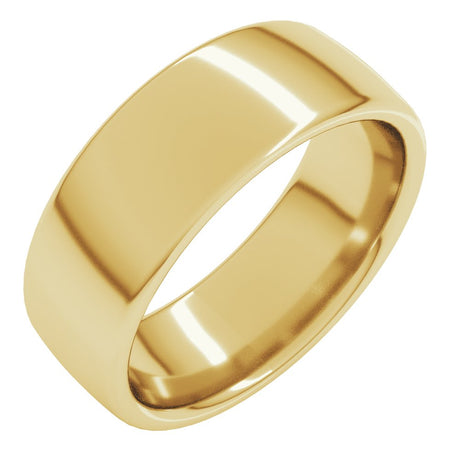 14K Yellow 7 mm Comfort-Fit European-Style Band Size 8