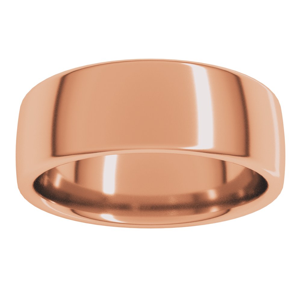 14K Rose 7 mm Comfort-Fit Standard Weight European-Style Band Size 12